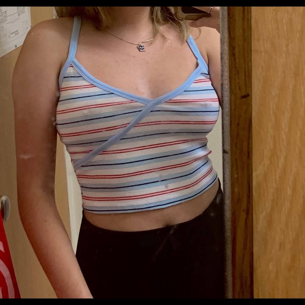 striped spaghetti strap